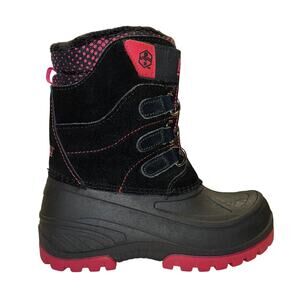 Khombu Black & Red Kids Winter Snow Boots Size 13